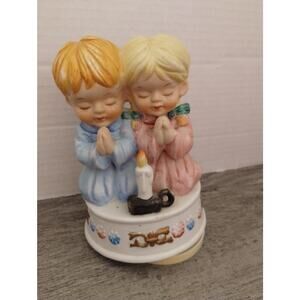 Boy and Girl Praying Price Products Vintage Music Box